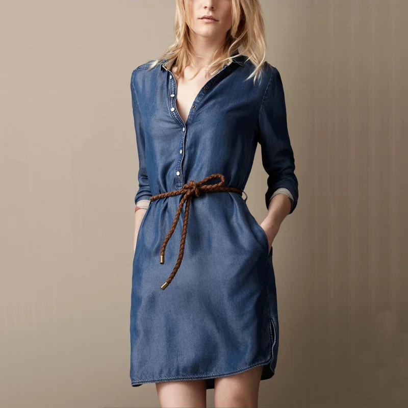 one piece dress in jeans material