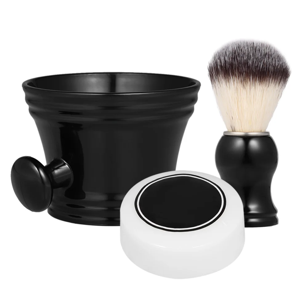 

3pcs Traditional Beard Shaving Brush Tools Set Male Facial Beard Brush Bowl Soap Cream Wet Shaving Kit Barber's Shaving Tools