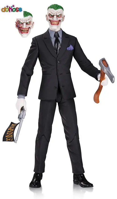 2 heads Cartoon Ther Joker Batman Arkham Asylum T PVC Action Figure Collection Model Kids Toy Doll 16cm Christmas Gift