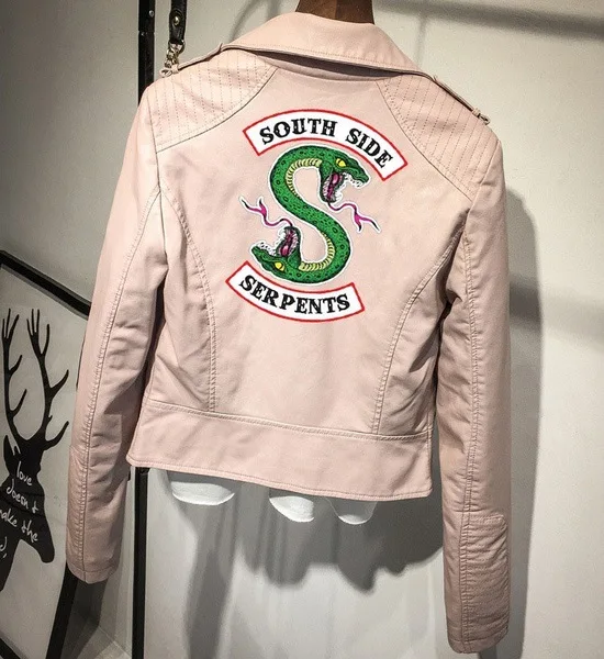 Мотоциклетная куртка с капюшоном South Side Serpents Riverdale из искусственной кожи красного