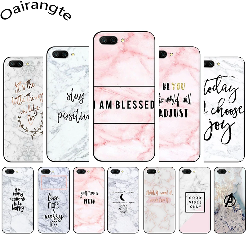 

Marble Letter Printing pattern Soft Phone Cover Case for Huawei Honor 6A 7A 2GB 3GB Pro 7X 8X 8 Lite 9 10 Lite 8C