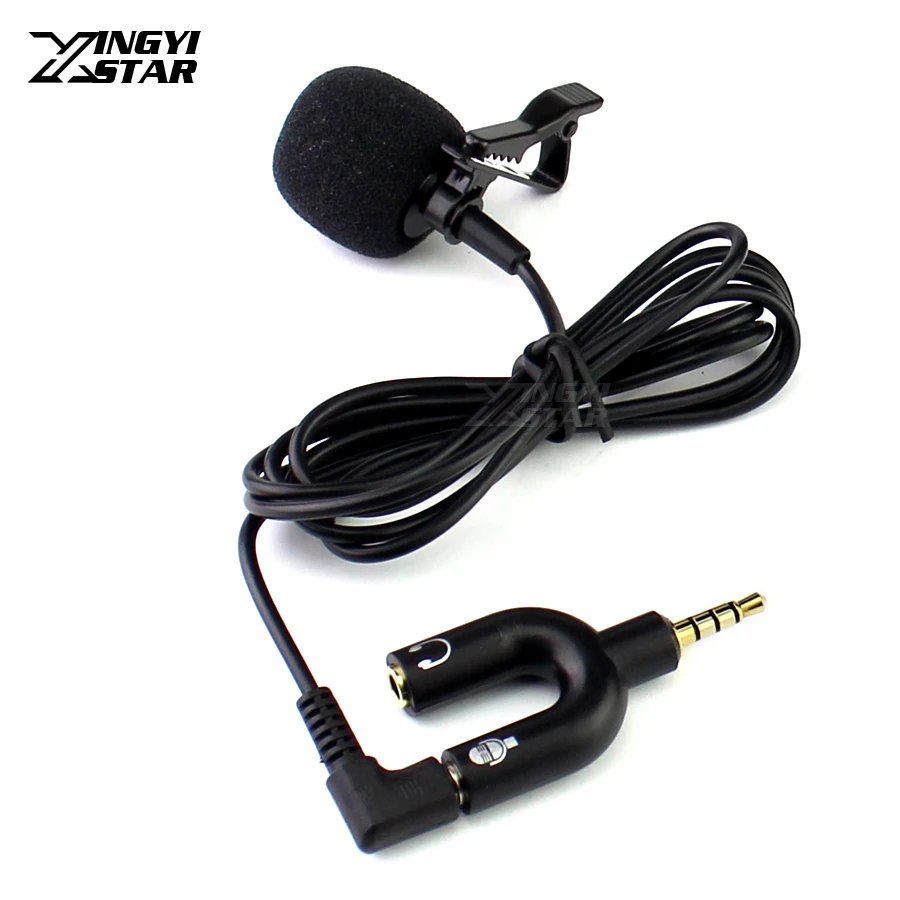 Mini Condenser Lavalier Microphone 3.5mm Jack Hands Free Clip On