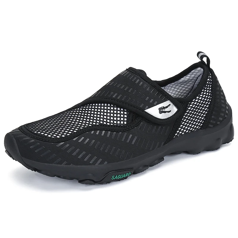 Дышащая водонепроницаемая обувь Мужская Летняя обувь болотная дышащая обувь женские пляжные сандалии быстросохнущие носки для плавания Tenis Masculino - Цвет: Черный