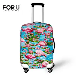 Forudesigns/модные животного Фламинго печати Чемодан защитный Чехлы для мангала для 18-30 дюймов чемодан плотные эластичные дело тележки