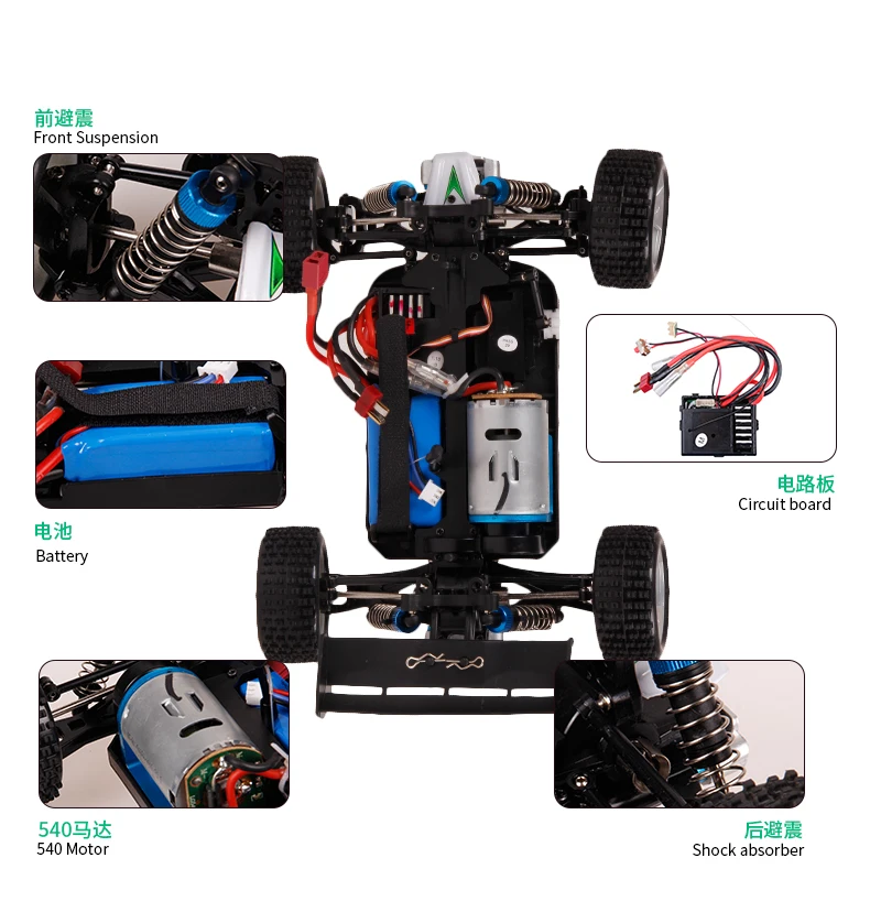 Радиоуправляемая машина WLtoys A959 A959-B 2,4G 1/18 Масштаб дистанционного управления Внедорожный гоночный автомобиль Высокая скорость трюк внедорожник игрушка подарок для мальчика RC Мини автомобиль