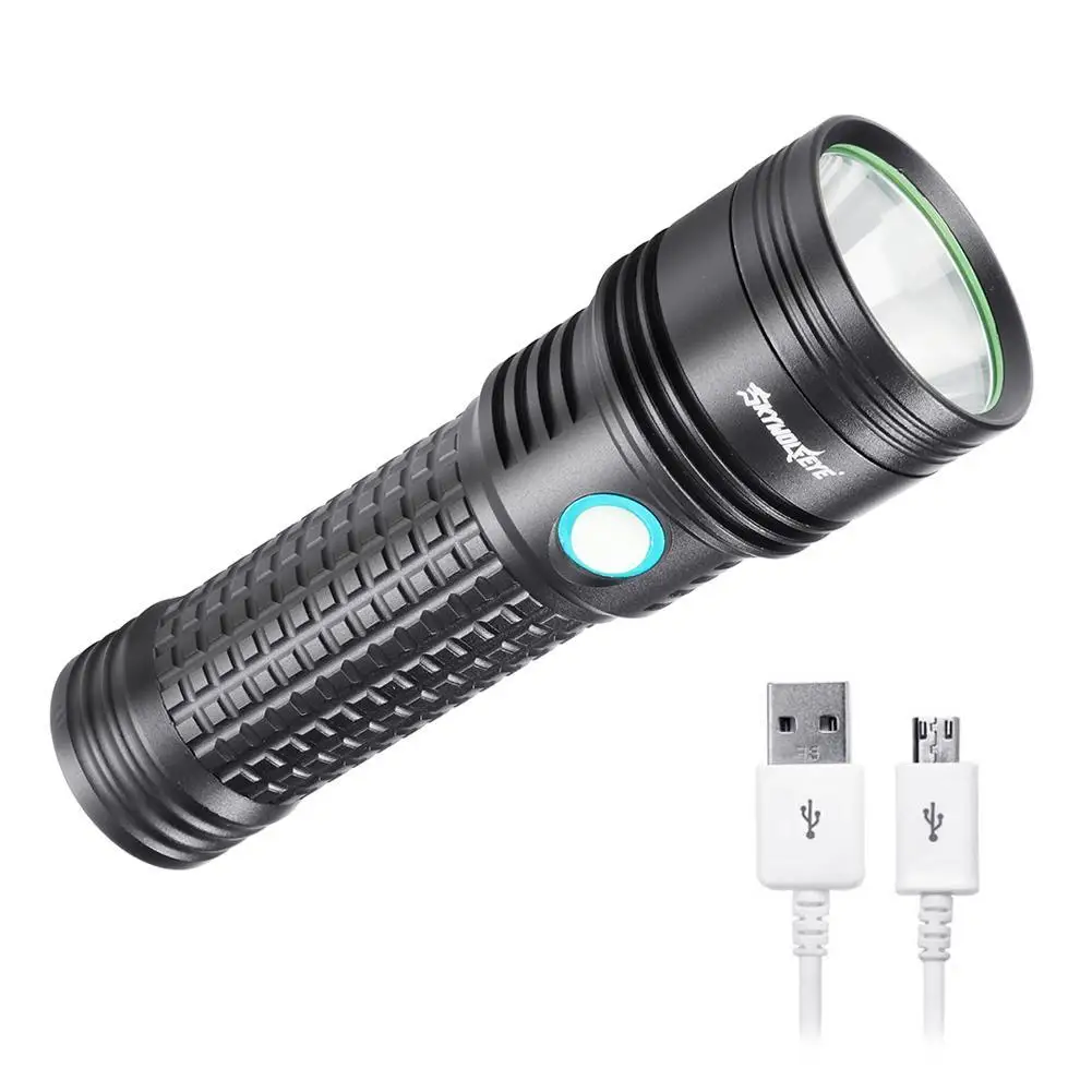 Mini USB Chargeable Led Flashlights Torch 8000 Lumens 5 Mode Aluminum
