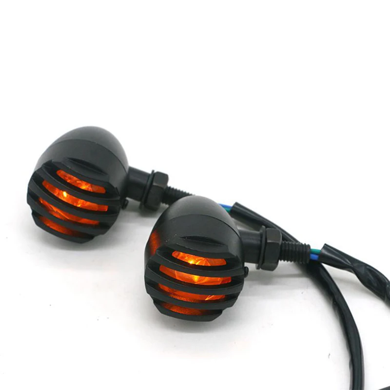 

1 Pair Universal Motorcycle Refit Signal Light Scooter Motorbike Retro Turn Signal Lights Motor Retro Grill Warning Brake Light