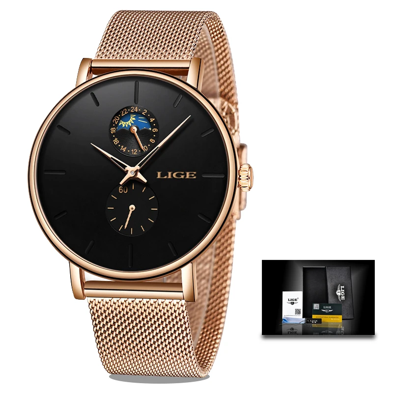 LIGE новые женские роскошные брендовые часы простые Кварцевые женские водонепроницаемые наручные часы женские модные повседневные часы reloj mujer