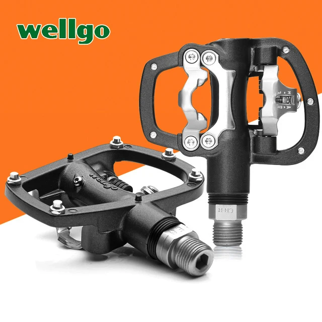 

Wellgo R120B MTB Mountain Bike Clipless Pedals With Cleats SPD Compatible Bicycle Aluminum alloy Auto-lock self-locking pedal