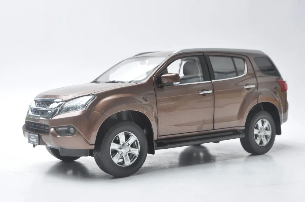 

1:18 Diecast Model for ISUZU MU-X Brown SUV Very Rare Alloy Toy Car Miniature Collection Gifts MUX MU X