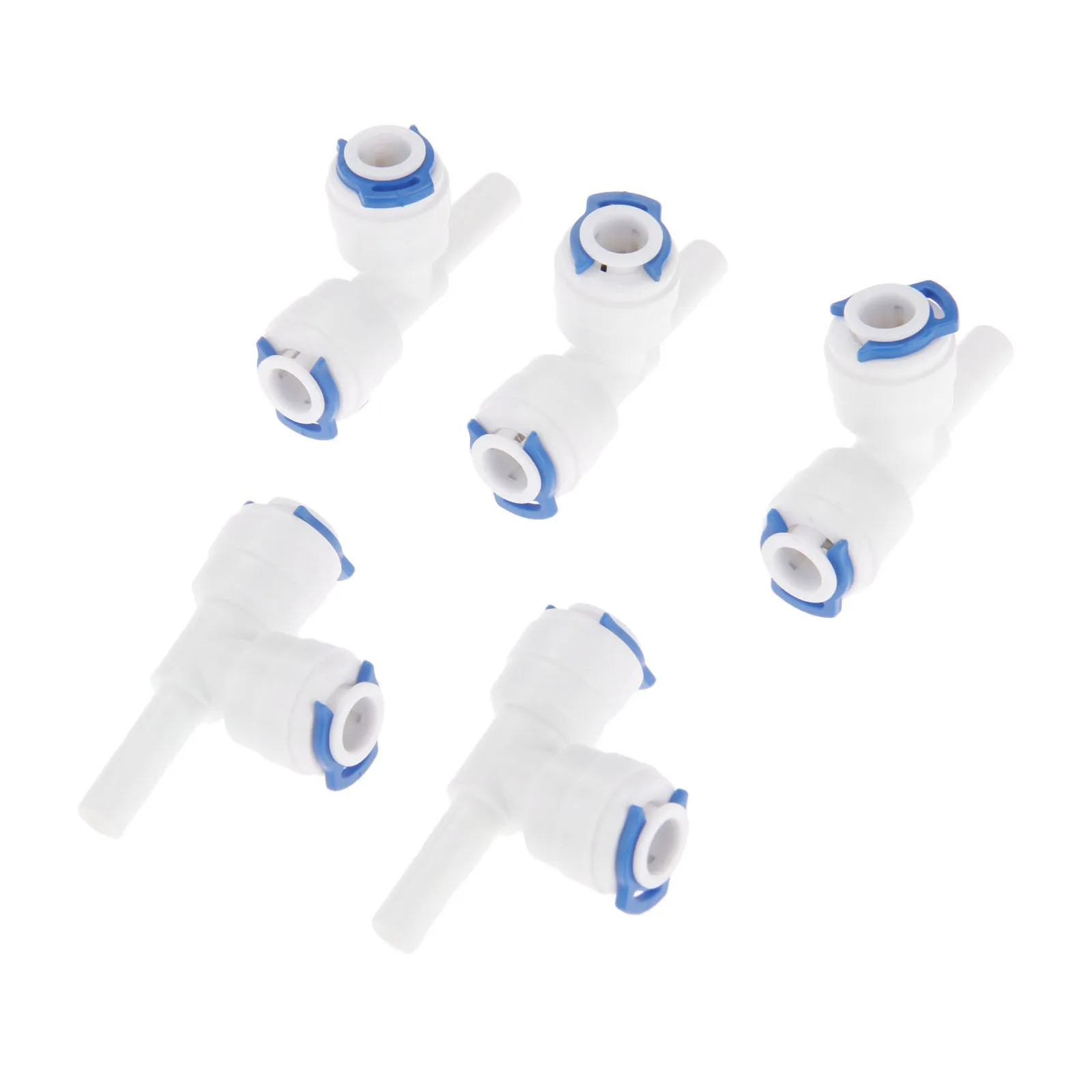 5Pcs 3 Way Water Filter Quick Fittings 1/4" Stem-1/4" OD Hose Pipe Quick Fitting Connector for Reverse Osmosis Aquarium System