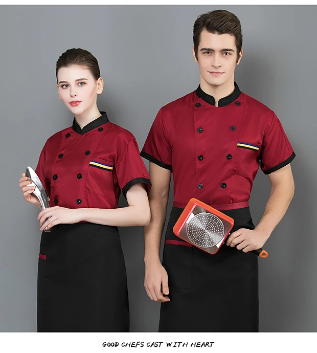 Шеф-повар нагрудный карман Westeren куртка Еда Услуги форма офицантки кухонная выпечка отель рубашки в стиле унисекс Одежда для приготовления