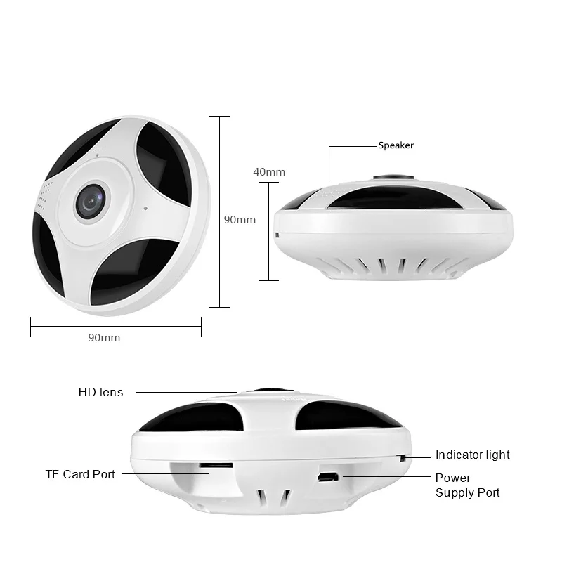 V380 WIFI Беспроводная камера 360 градусов 960P HD IP рыбий глаз панорамная Домашняя
