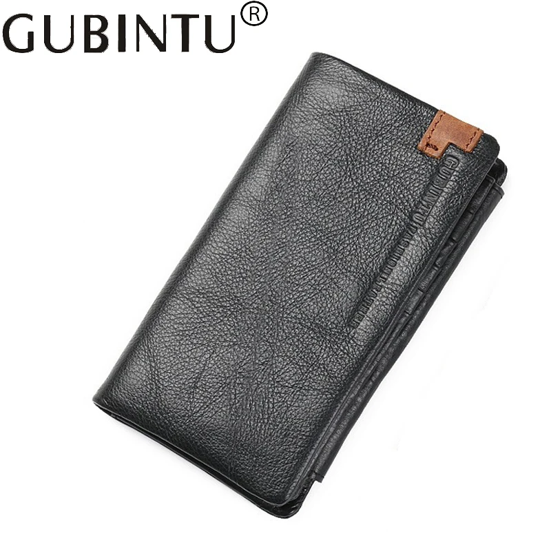 

Long Handy Phone Genuine Leather Men Wallet Male Purse Bag Business Card Holder Clutch Money Walet Cuzdan Klachi Vallet Kashelek