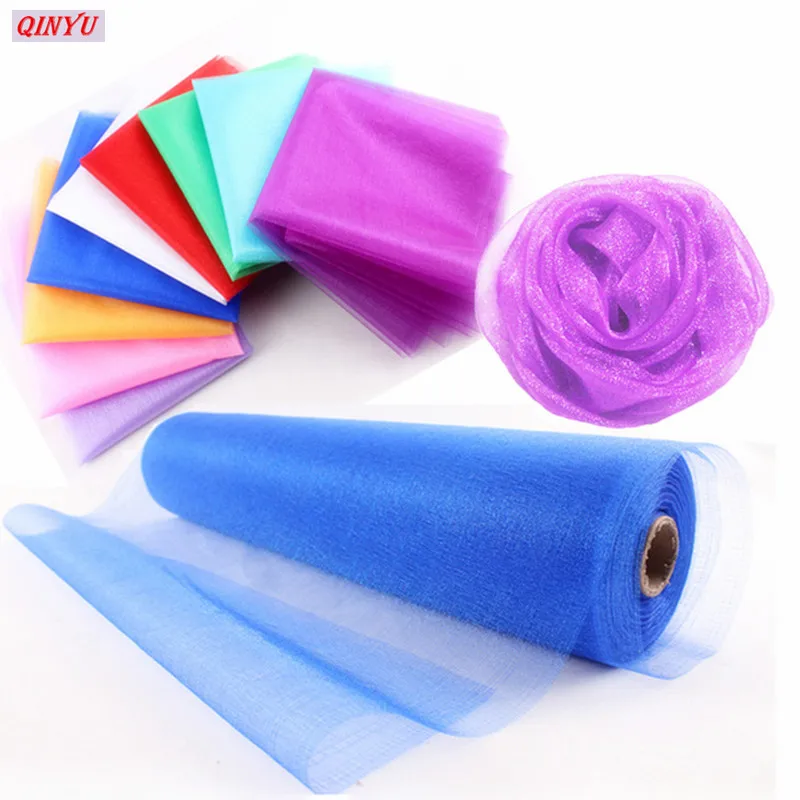 

5/10meters Tulle Roll Sheer Organza Tulle for Home Wedding Decoration party Baby Shower DIY Tutu Shirt Craft width 48cm 5z