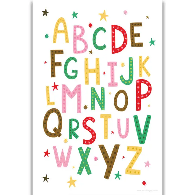 s319 abc alphabet chart kids education english language kid room wall