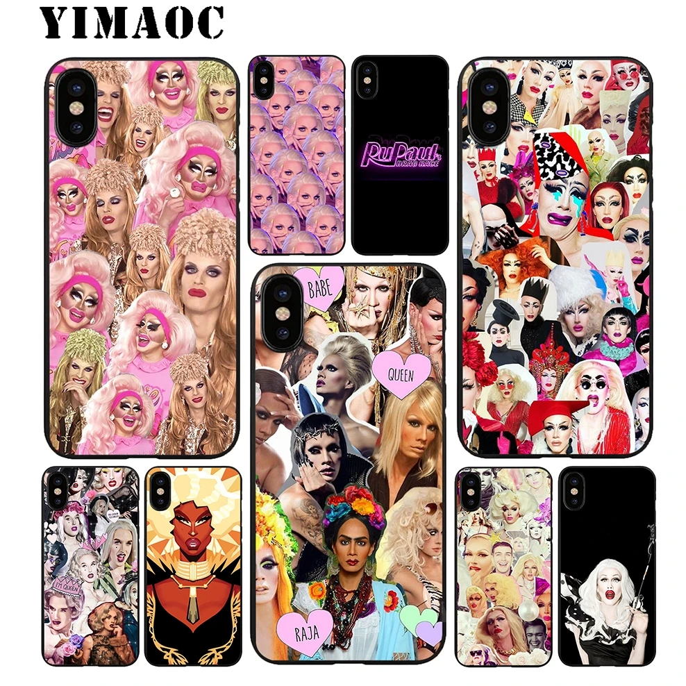 Мягкий силиконовый чехол YIMAOC RuPaul's Drag racing из ТПУ черный для iPhone X или 10 8 7 6 6S Plus 5 SE