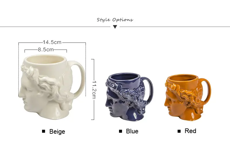 Европейская ручная работа древний греческий идол Аполлон керамическая кружка украшение дома коллекционное ремесло персонализированные кружки для кофе подарки для босса