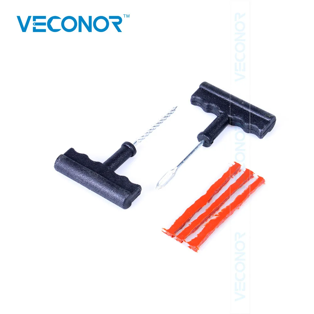 Мотоцикл автомобиль бескамерные шины Прокол Repair Tool Kit, заплатка для шины авто 3 полоски W/o клей - изображение