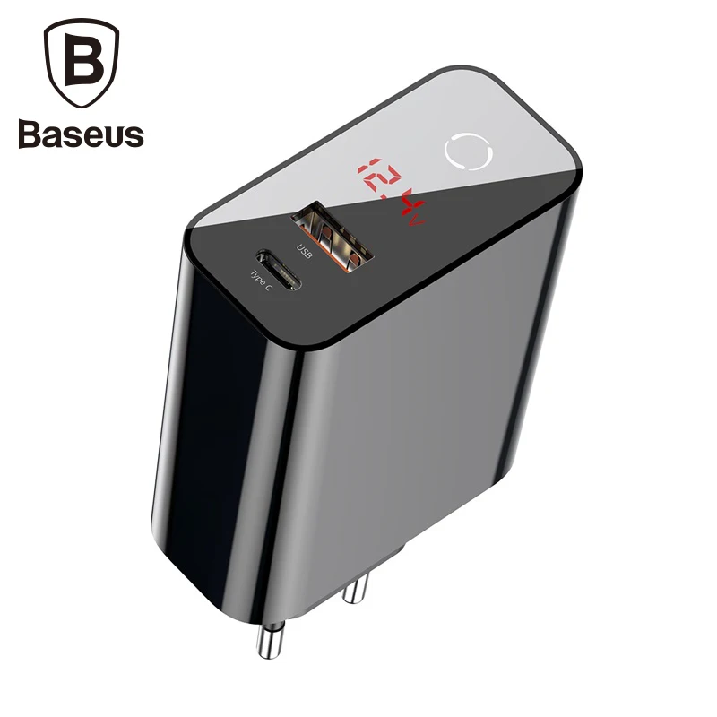 Baseus Высокое качество 45 Вт Usb C type C Usb зарядное устройство быстрое зарядное устройство 3,0 ЕС адаптер мобильный телефон зарядка путешествия настенное зарядное устройство