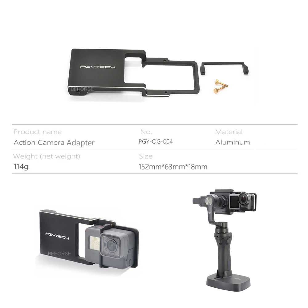 PGYTECH DJI OSMO ACTION Adapter для Gopro Hero 6 5 4 3 Osmo Mobile Mount Plate аксессуары экшн камеры|Чехлы