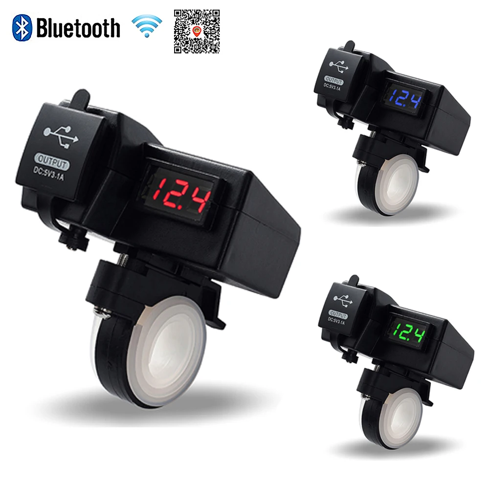 12V мотоцикл двойной USB скутер прикуриватель зарядное устройство с Bluetooth руль