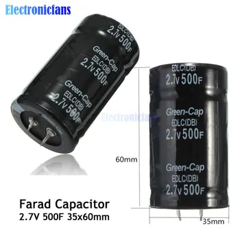 

diymore Farad Capacitor 2.7V 500F 35*60MM Super Capacitors Through Hole General Purpose 2.7V500F Capacitor Two Feet / Four Feet