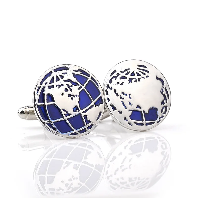 

Fashion Jewelry Earth Cufflinks Blue Globe Planet Earth World Map Cuff Links Christmas Gift For Men Cufflink Gemelos Trinkets