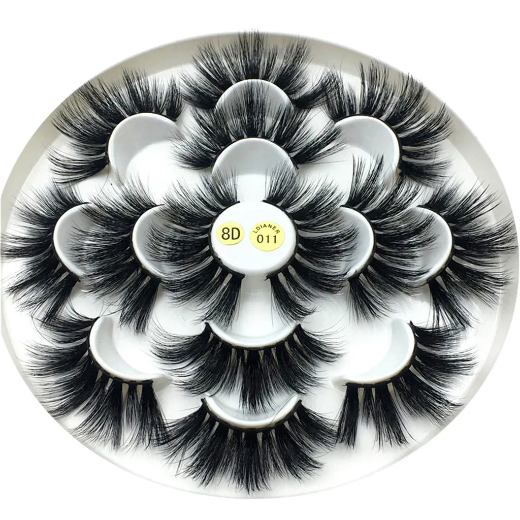 

New Fashion Style 7Pair Luxury 8D False Lashes Fluffy Strip Eyelashes Long Natural Party Накладне ресниц zsmw