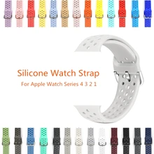 Konaforen дышащий Силикон Спортивный ремешок для Apple Watch Series 4 5 44 мм 40 мм резиновые ремешки для iWatch 3 2 1 42 мм 38 мм