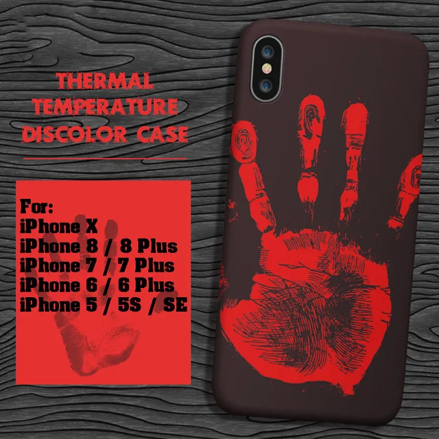 

Fashion Physical Thermal Discoloration Cases For iPhone XR X XS Max 8 7 Plus 6 6S SE 5 5S Phone Case Temperature Induction Cover