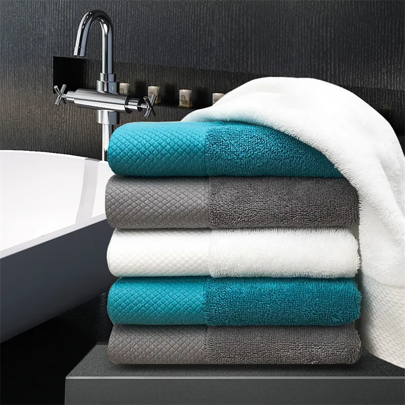 

Five-star hotel cotton absorbent adult large bath towel cotton bath towel unisex elegant white 800g 160*80cm