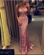Modest Sweetheart backless nixe-abend-kleider 2017 bodenlangen abendkleid spitze perlen prom kleider vestido de festa