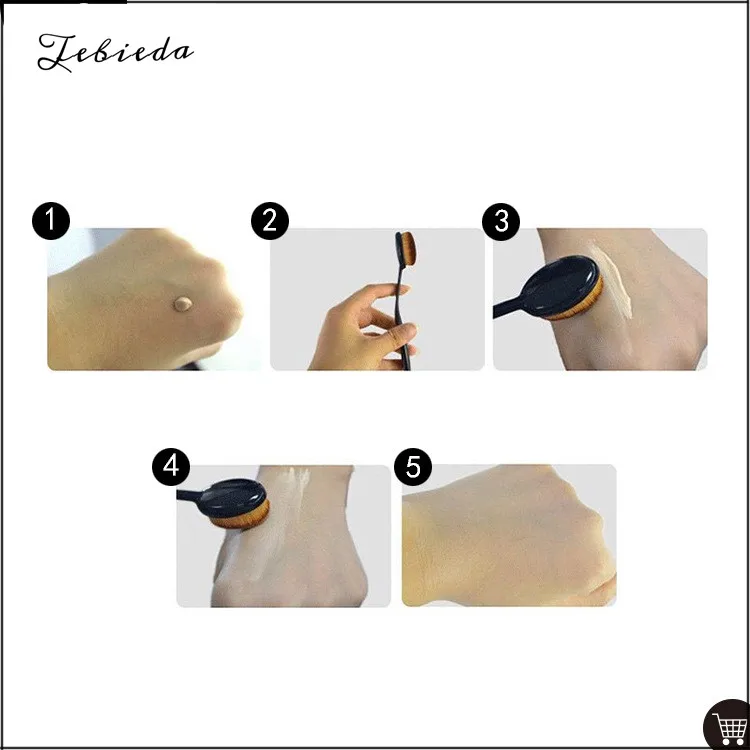 Tebieda 1 шт. женские профессиональные косметические кисти для макияжа, для румян зубная щетка изогнутая Кисть для нанесения тональной основы для девушек инструмент для макияжа
