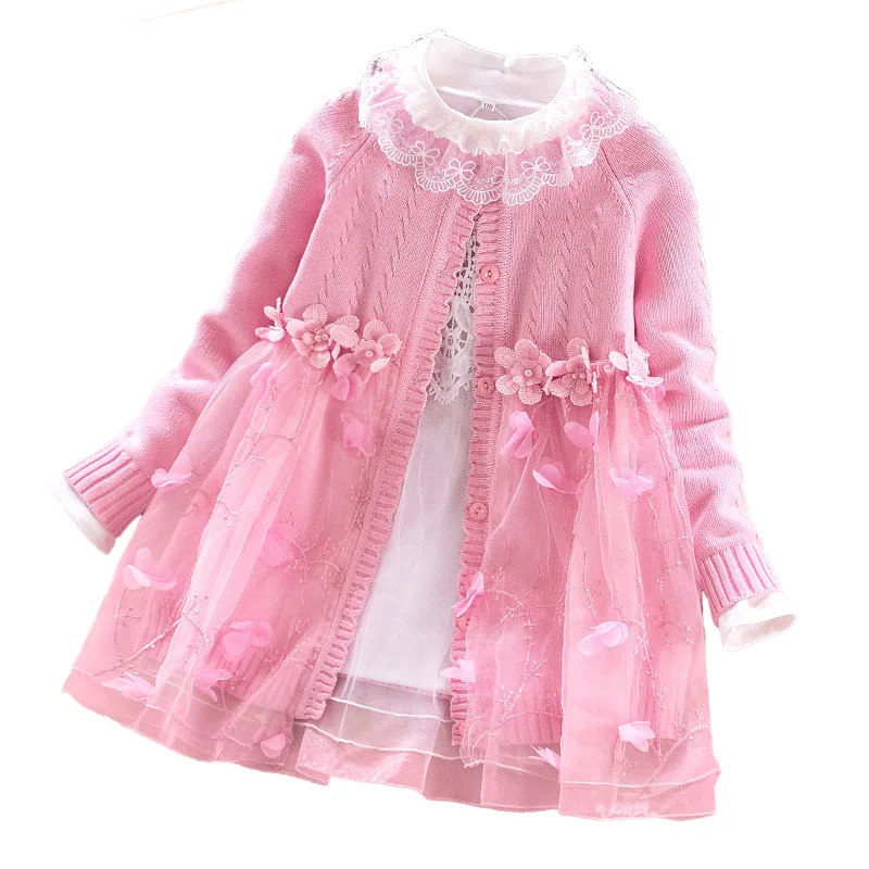 2pcs/set Baby Girl Sweater Dress Knitted Sweaters Autumn Children's