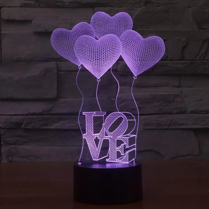 Luzes da Noite amor coração balões led sensor Fonte de Luz : Lâmpadas Led