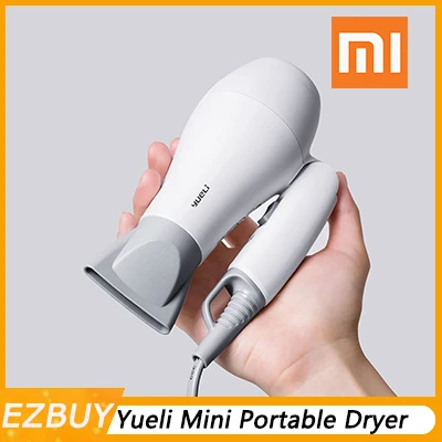 

Original Xiaomi Yueli Mini Portable Dryer 1200W Travel 220V/110V Folding Fast Hair Dry Compact Overheat Protection Home