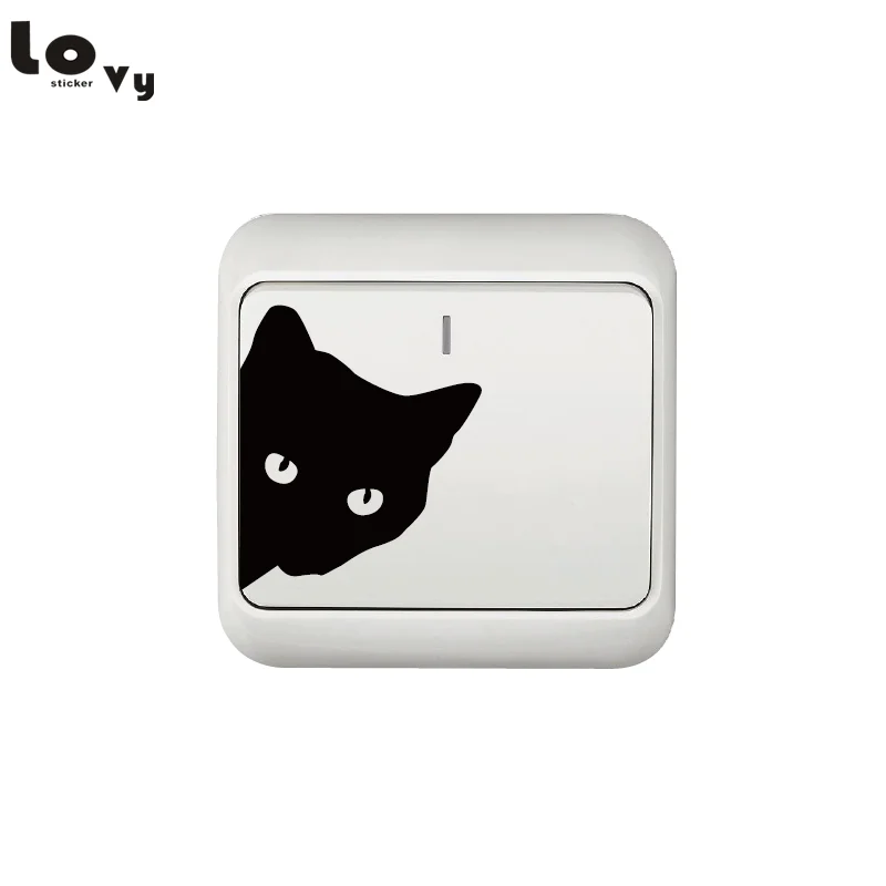 

Cat Head Light Switch Sticker Creative Animal Vinyl Wall Stickers for Kids Room Home Decor