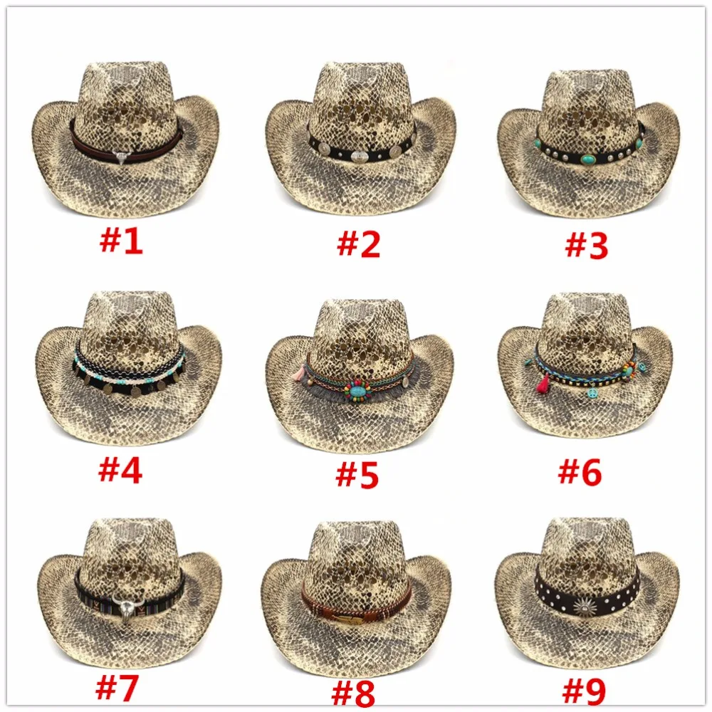 Женская и мужская соломенная шляпа ручной работы Sombrero Hombre Кепка в ковбойском