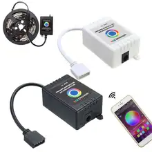 12-24V Music Smartphone App Wireless Bluetooth Remote RGB Controller For 5050 RGB LED Strip For IOS For Android White/Black