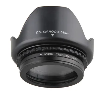 

Camera Lens Filter Adapter Set Metal FA-DC58C to 58mm Thread + Lens cap + Lens hood + UV Filter FOR G1X camera