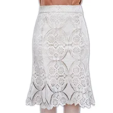 Кружевная юбка женская элегантная летняя Империя юбки-трубы Мода корейский стиль открытая Офисная Женская одежда Q339