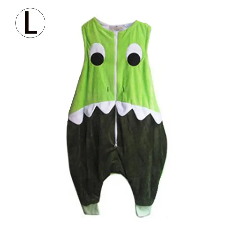 Cute Infant Sleeveless Vest Flannel Leg Sleeping Clothing Clothes Anti-Kick Warm Pajamas Baby Soft Sleeping Clothes - Цвет: A02  L