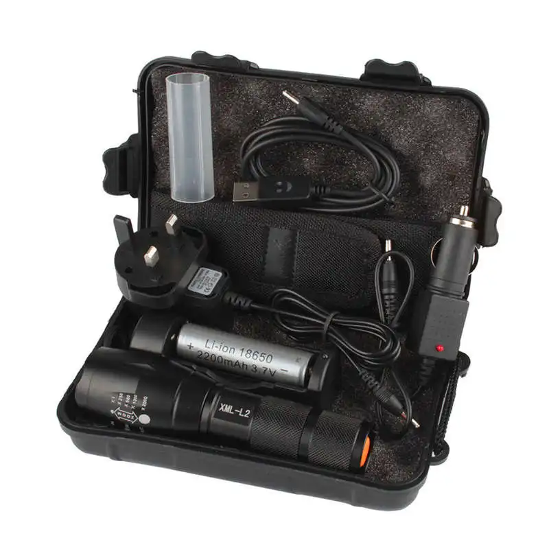 6000LM X800 L2 LED ZOOM torch flashlight t6 Powerful battery lanterna led recarregavel led flashlight 18650 #4S6 (3)
