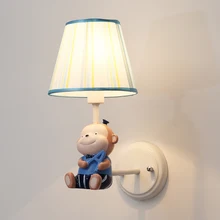 modern cartoon monkey wall lamps art deco mermaid lights creative LED bedside lamp for children bedroom light wall decorative
