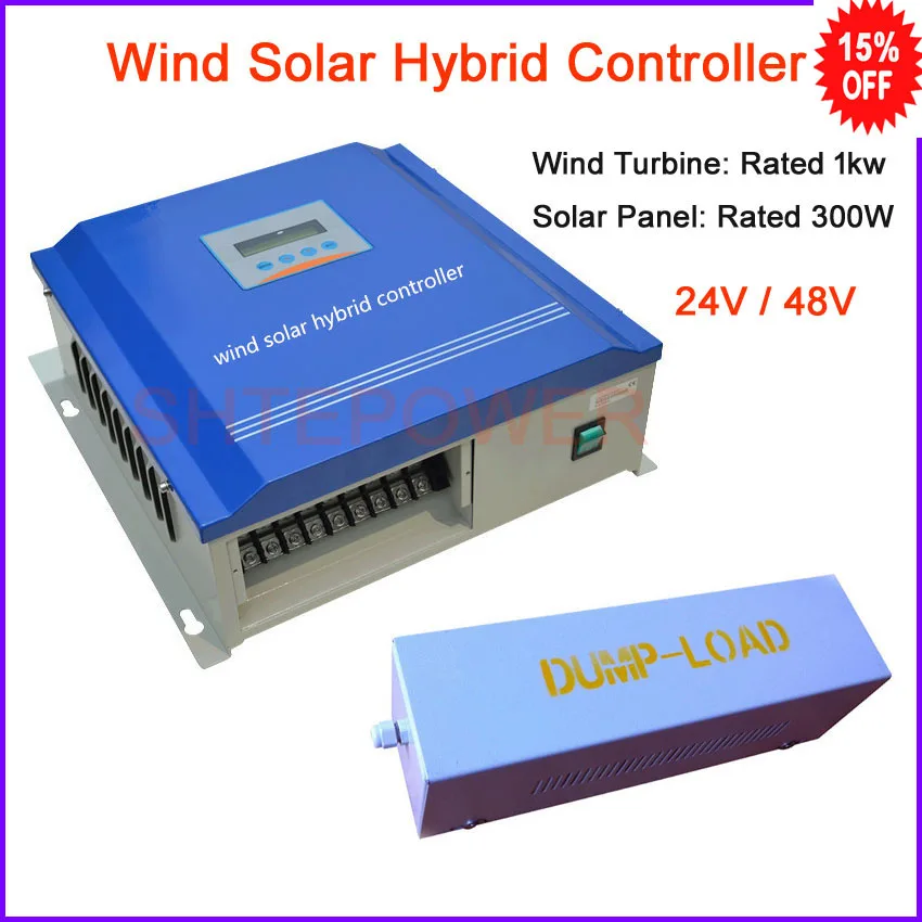 

24v/48v 1000w 1kw Intelligent PWM Wind Solar Hybrid Controller Free Shipping with Dump Load and LCD Display