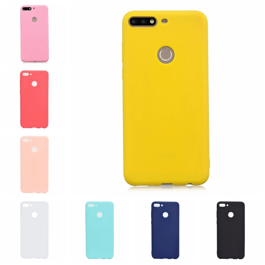 

Candy Color Phone Case For Coque Hawei Y9 2018 Soft Silicon TPU Back Cover Cases For Etui Huawei Y9 2018 Y 9 9Y Back Cover