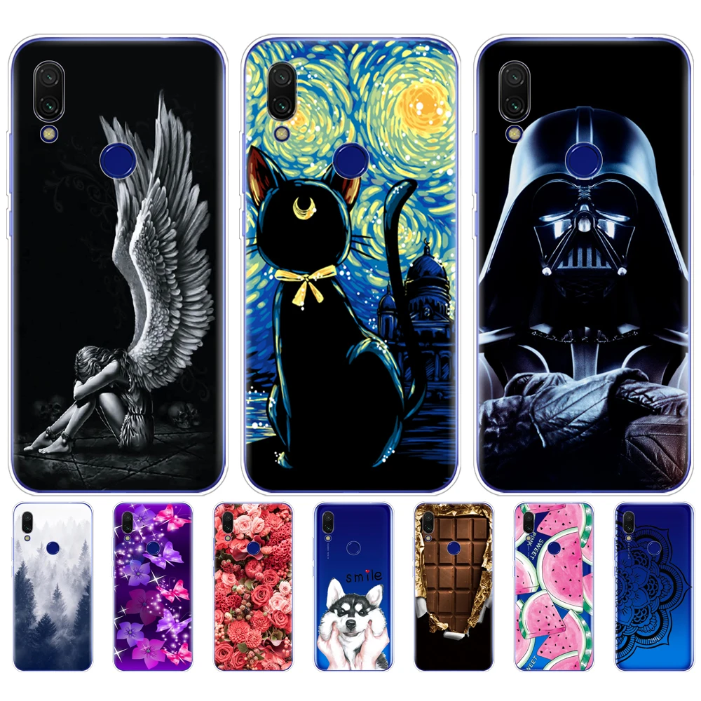 

For Xiaomi Redmi 7 Case Silicone Painting Soft TPU phone cover For Xiaomi Redmi 7 Case 6.26 inch 632 model Fundas Coque bumper