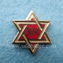 Пользовательские золото sandblast эмаль Шпильки красного цвета логотип значок сувенира