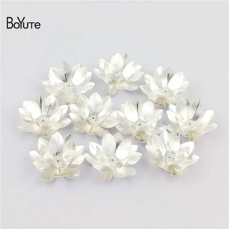 BoYuTe (10 PiecesLot) 26MM Silver Gold Bronze Metal Brass Filigree Flower Decoration (2)
